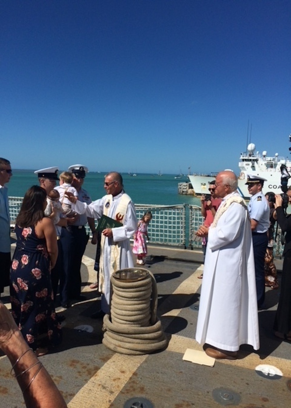 Baptism held aboard Coast Guard Cutter Thetis