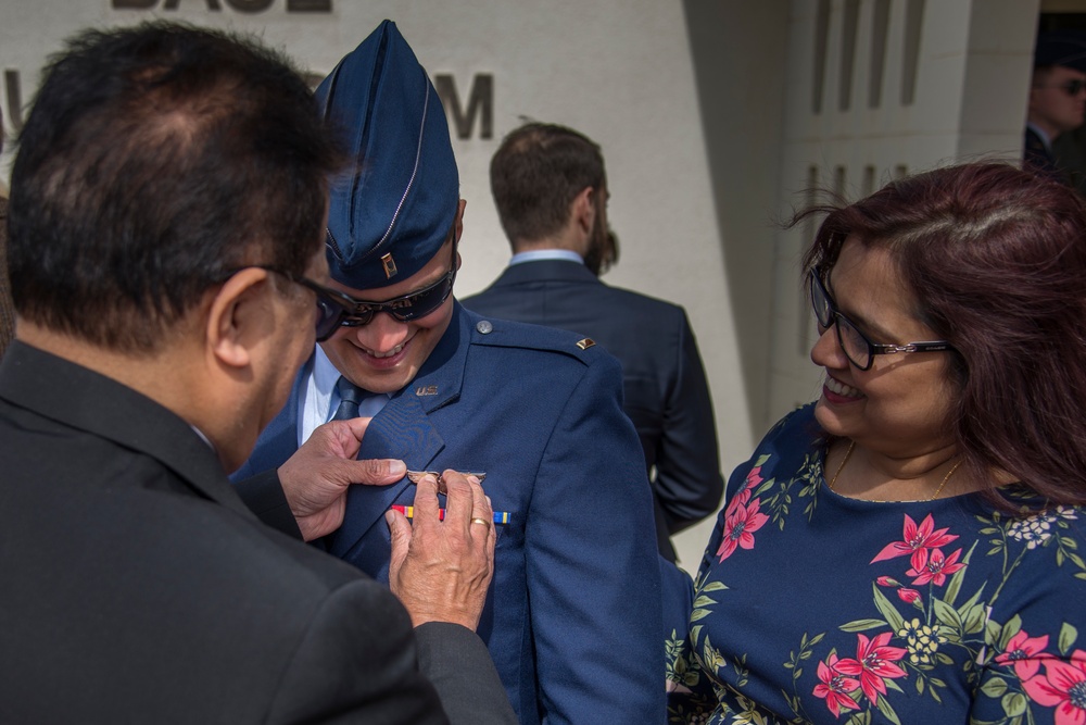 The pinning of the silver wings