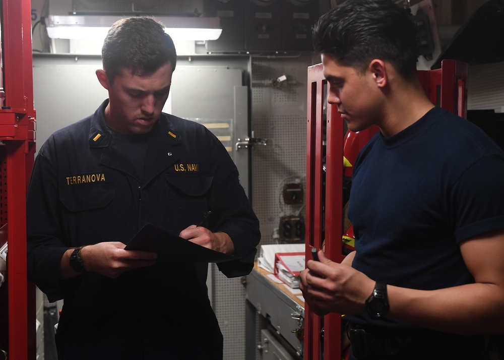 Sterett Sailors Hold Zone Inspections