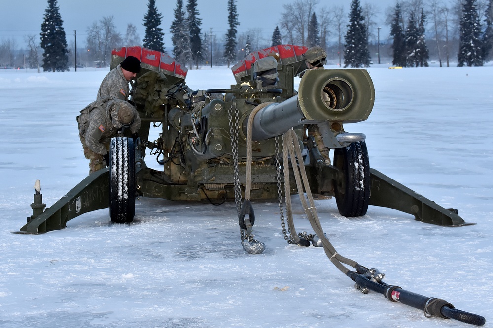 Arctic artillery goes flying