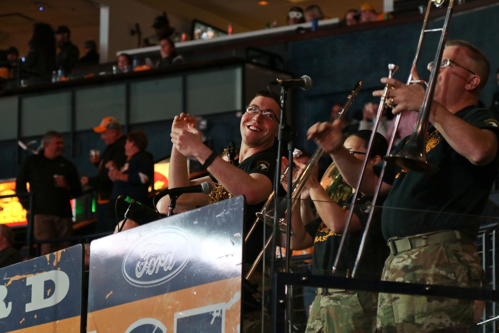 101st Brass Band performs during Predators game
