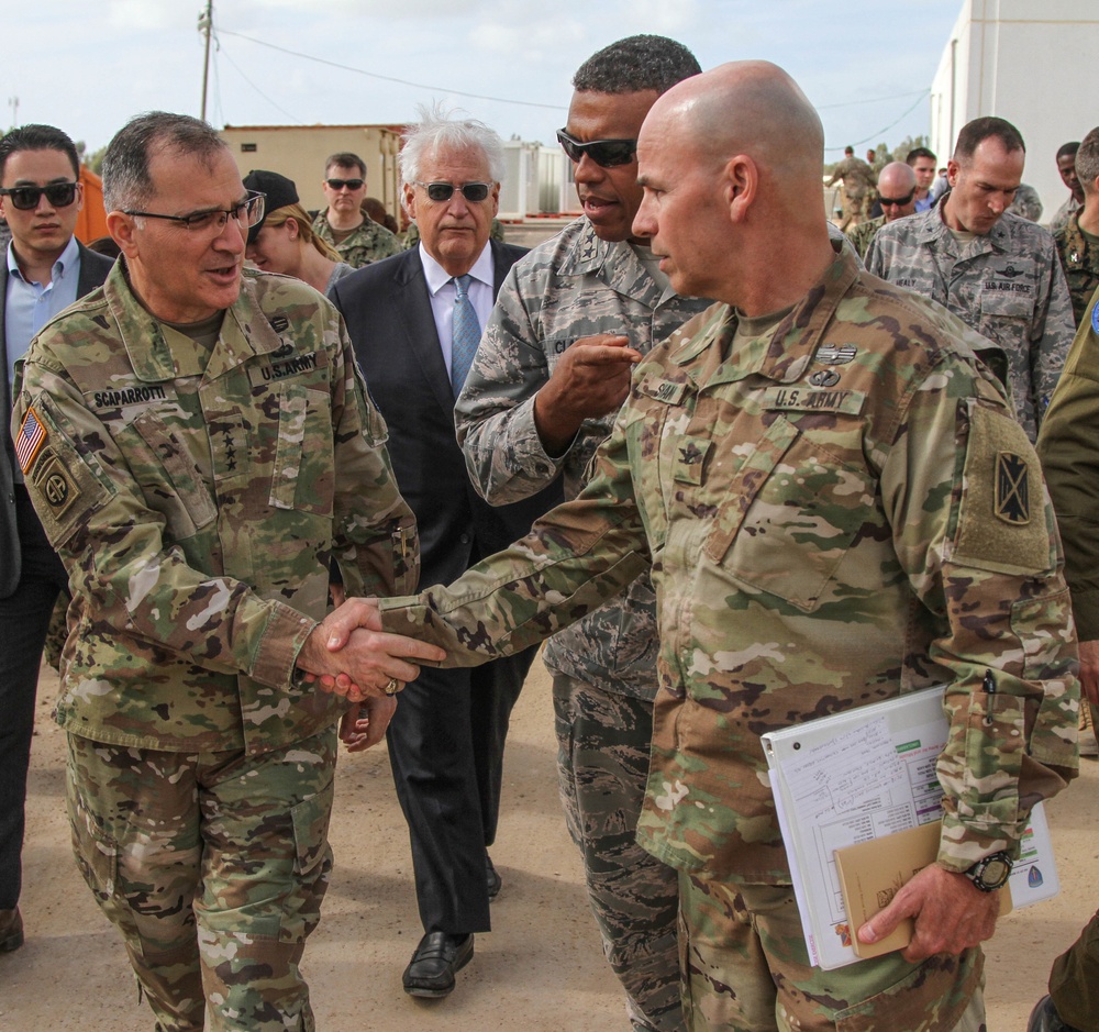Gen. Curtis M. Scaparrotti visit during Juniper Cobra 18