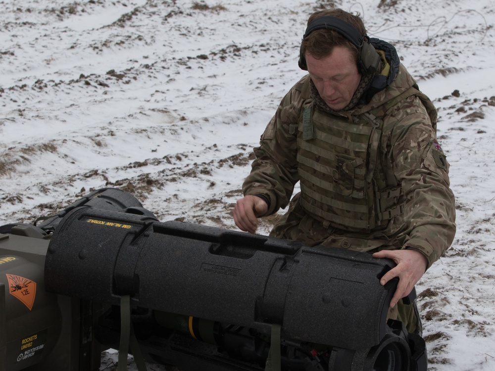 British soldiers fire anti-tank weapon at the range