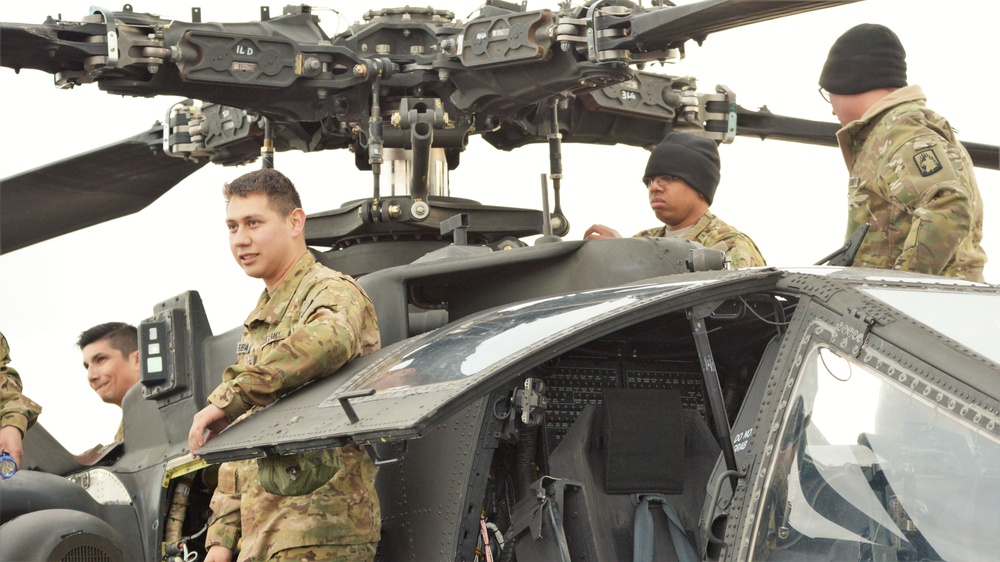 1st Battalion, 3rd Aviation Regiment (Attack Reconnaissance) conduct 500 hours phase maintenance on an AH-64D Apache