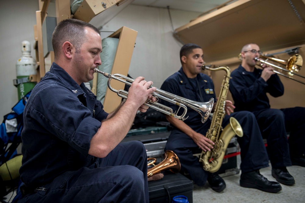 U.S. Pacific Fleet Band Practices Underway