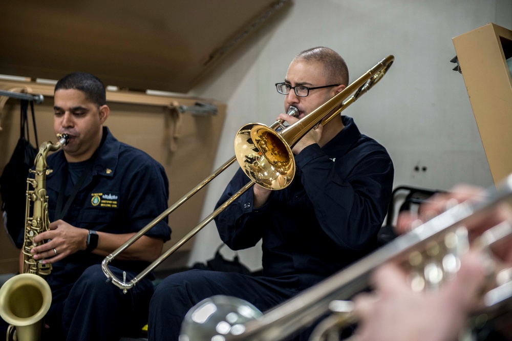 U.S. Pacific Fleet Band Practices Underway