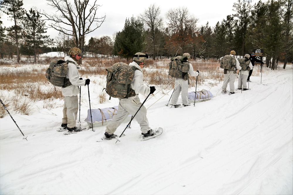 Cold-Weather Operations Course Class 18-06 students prepare for snowshoe training at Fort McCoy
