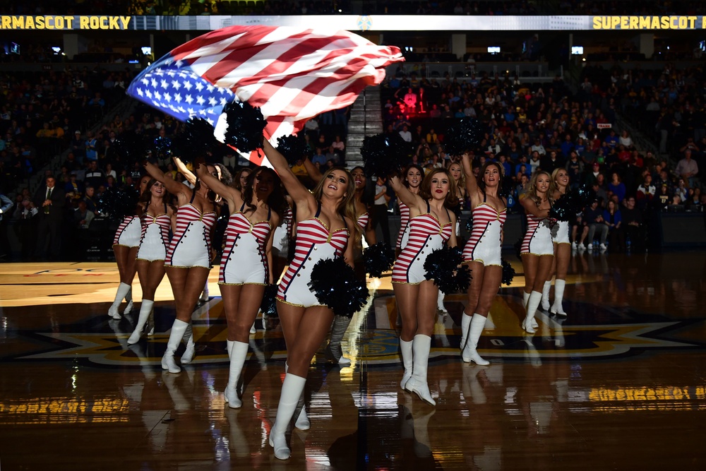 Military members honored at Denver Nuggets game