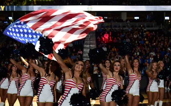 Military members honored at Denver Nuggets game