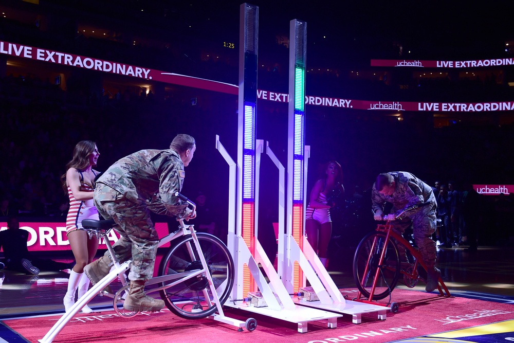 Military members honored at Denver Nuggets game