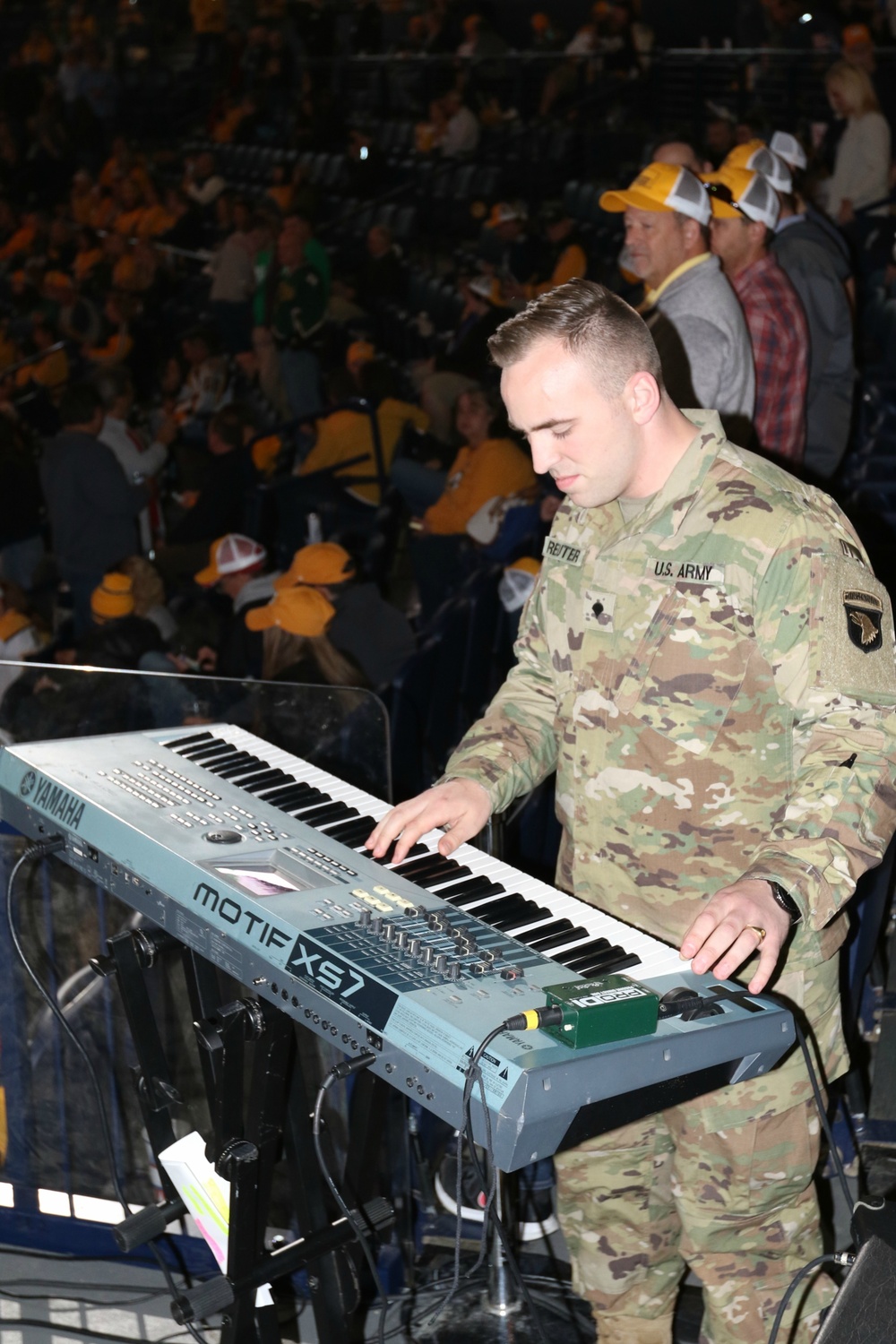101st ABN DIV Band performs at NHL game