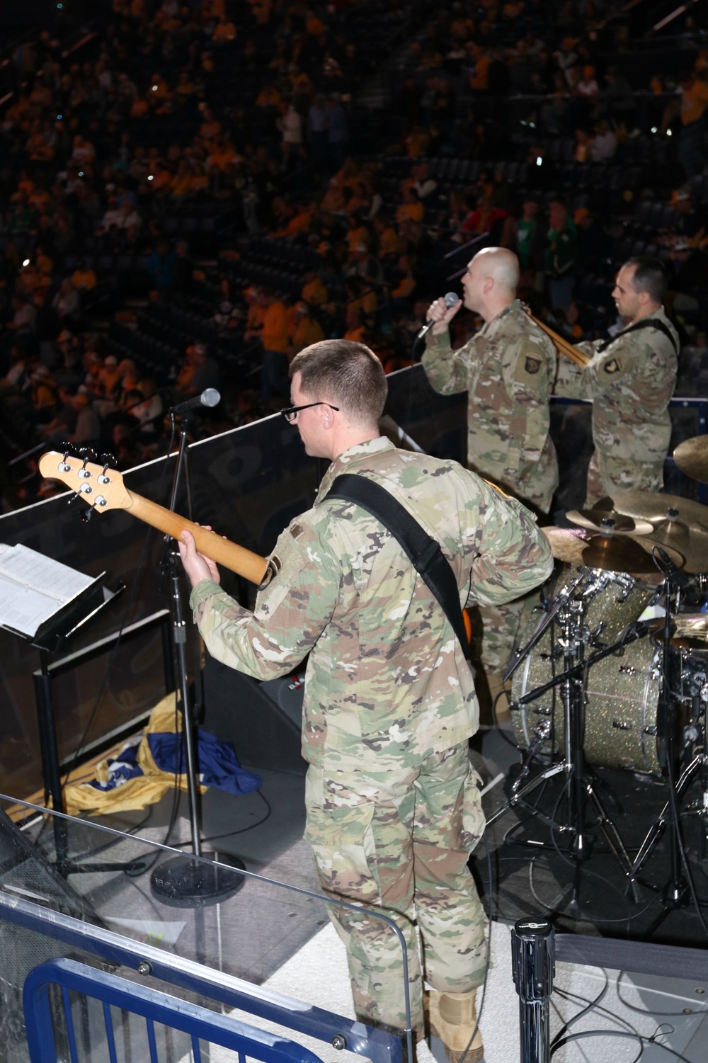 101st ABN DIV Band performs at NHL game