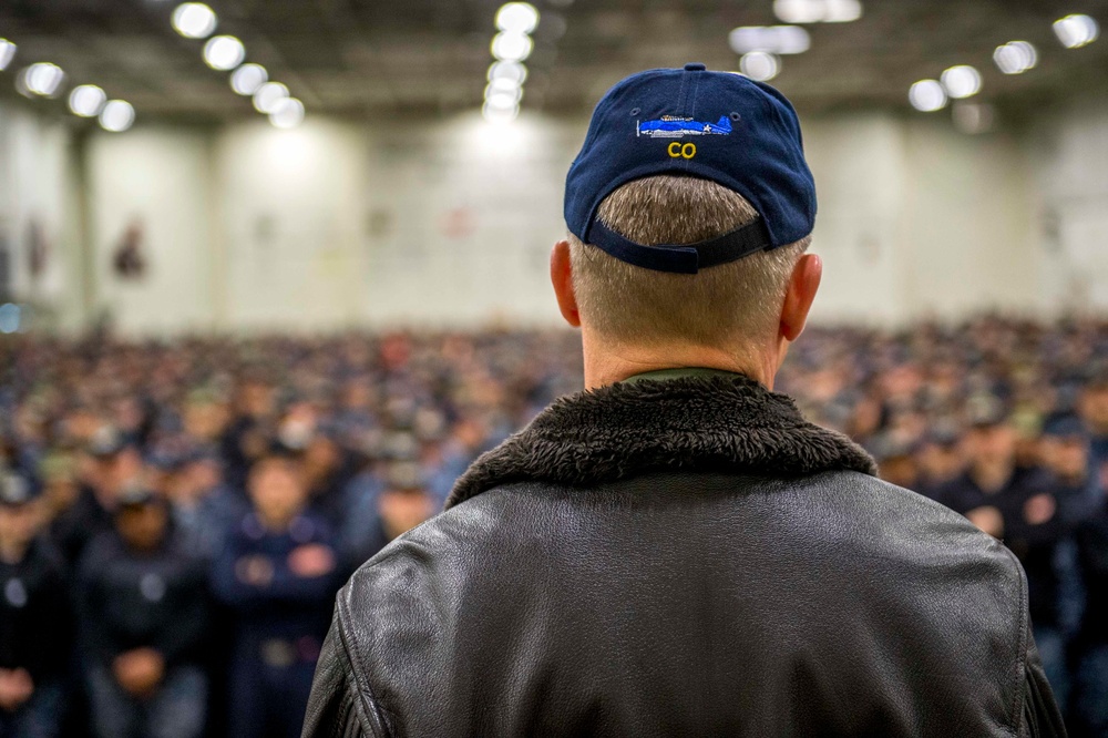 GHWB is the flagship of Carrier Strike Group (CSG) 2, which is comprised of the staff of CSG-2; GHWB; the nine squadrons and staff of Carrier Air Wing (CVW) 8; Destroyer Squadron (DESRON) 22 staff and guided-missile destroyers USS Laboon (DDG 58) and USS