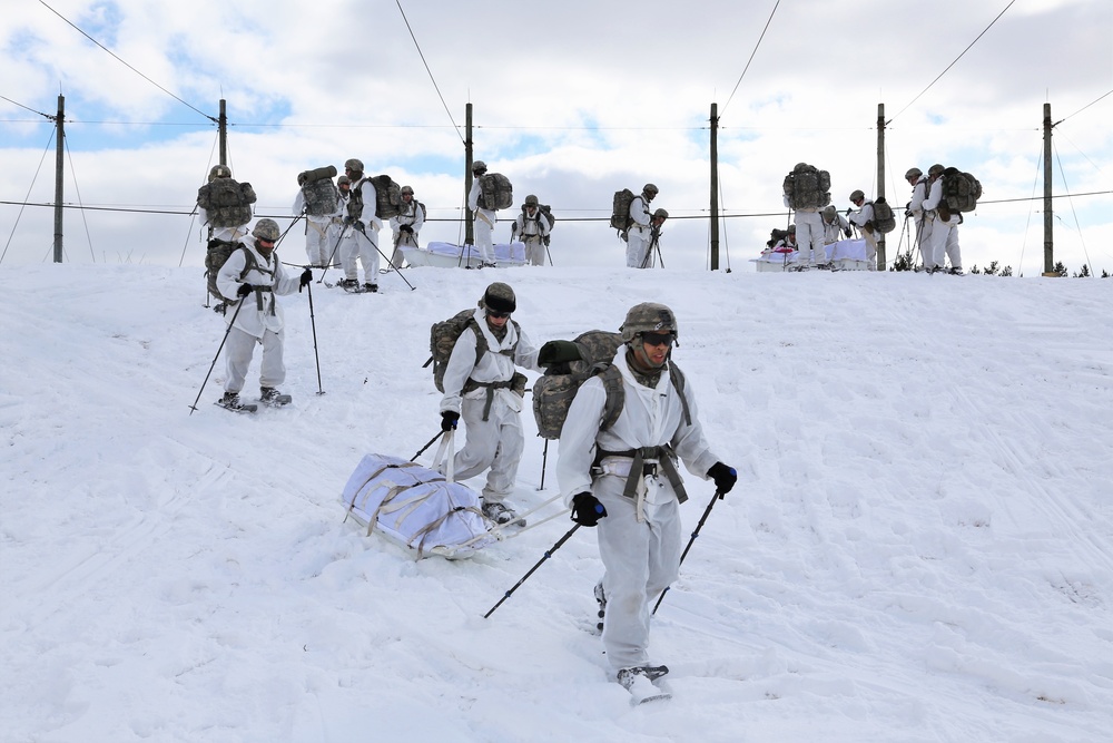 Cold-Weather Operations Course students train in snowshoeing, ahkio sled use at Fort McCoy