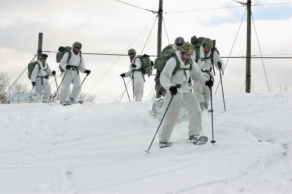 Cold-Weather Operations Course students train in snowshoeing, ahkio sled use at Fort McCoy