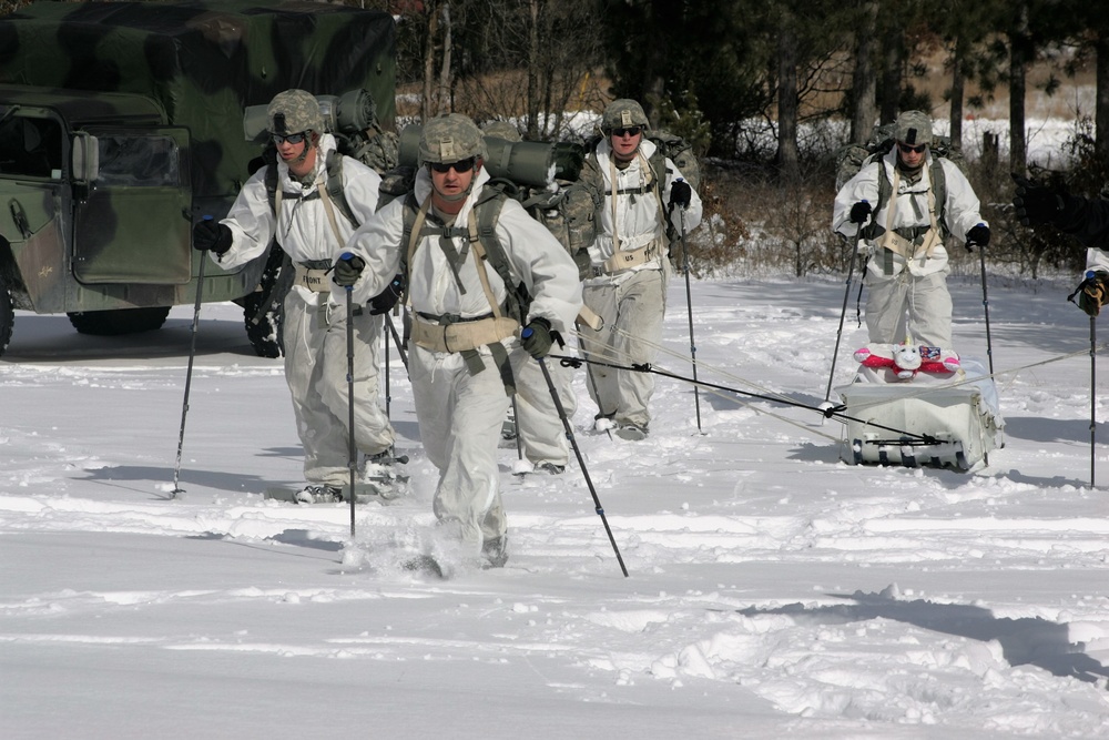 Cold-Weather Operations Course students train in snowshoeing, ahkio sled use at Fort McCoy