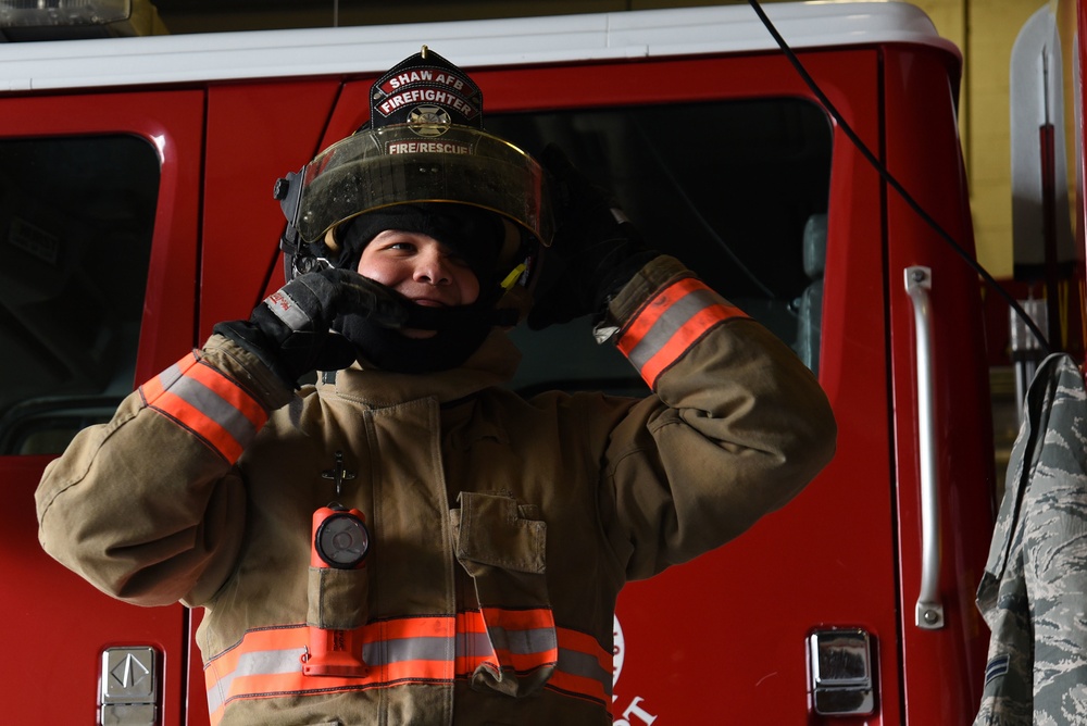 20th CES firefighters gear up