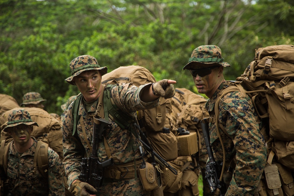 Patrolling Exercise conducted by 1/3 Marines for Exercise Bougainville I