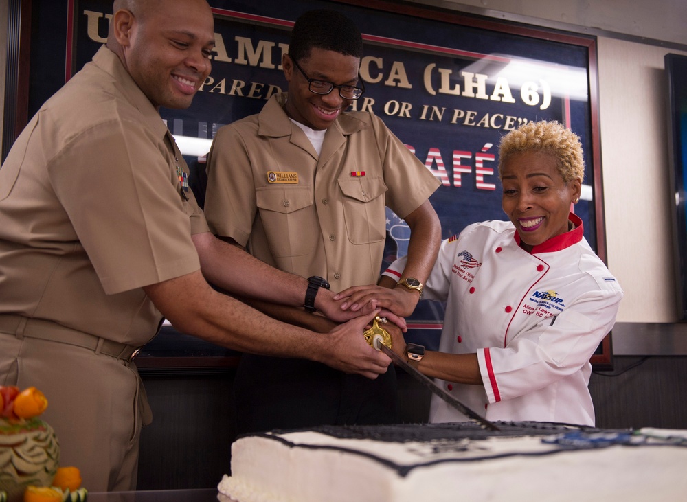 USS America Food Services Division gets Inspected for the Capt. Edward F. Ney Awards