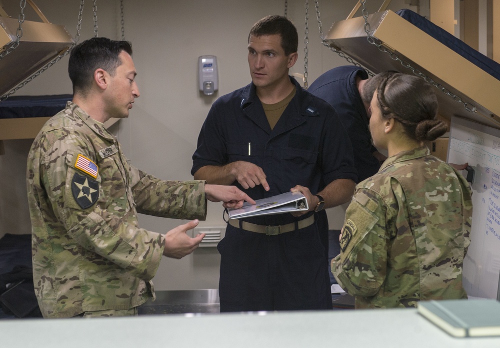 Sailors conduct FTX aboard USNS Mercy to prepare for PP18