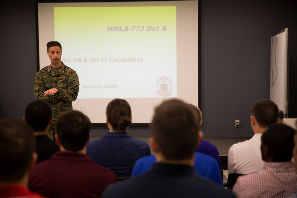 Officer Candidate School applicants and candidates explore HMLA-773