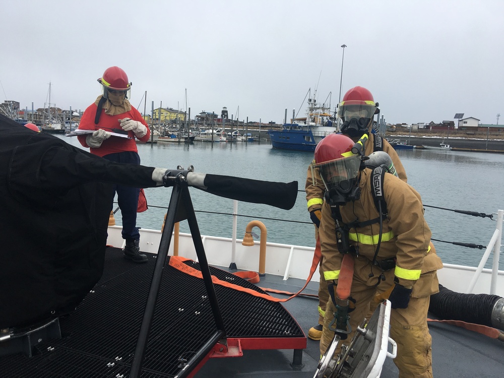 USCGC Naushon crew conducts firefighting drills