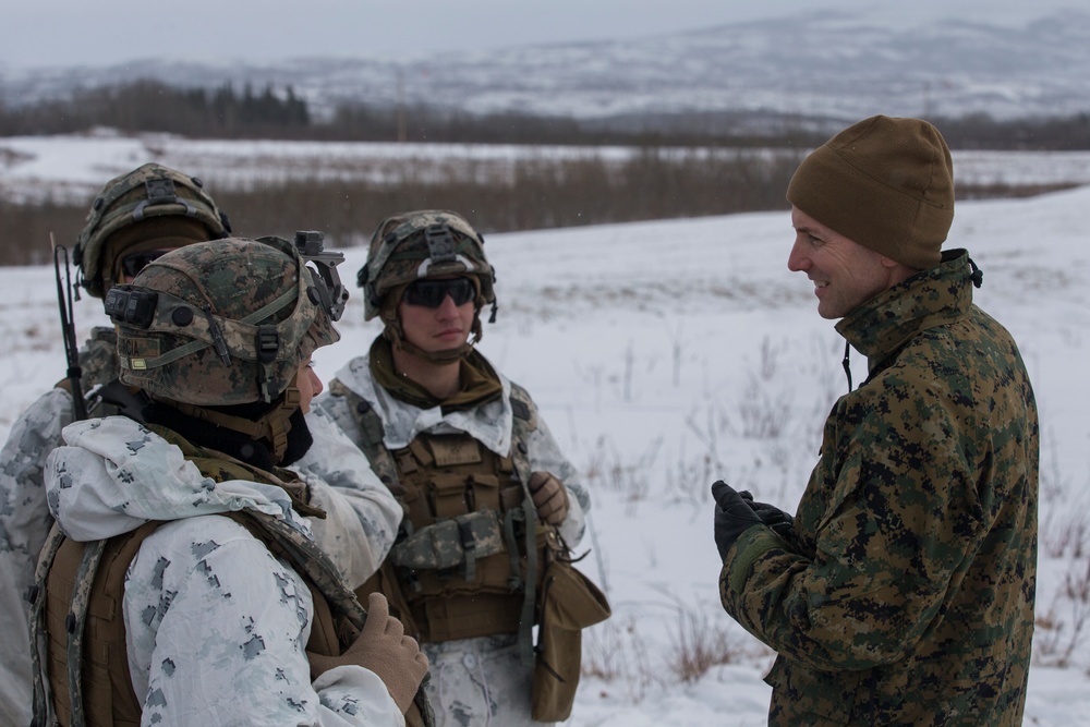 2nd MLG Leadership visits Task Force Arctic Edge Marines