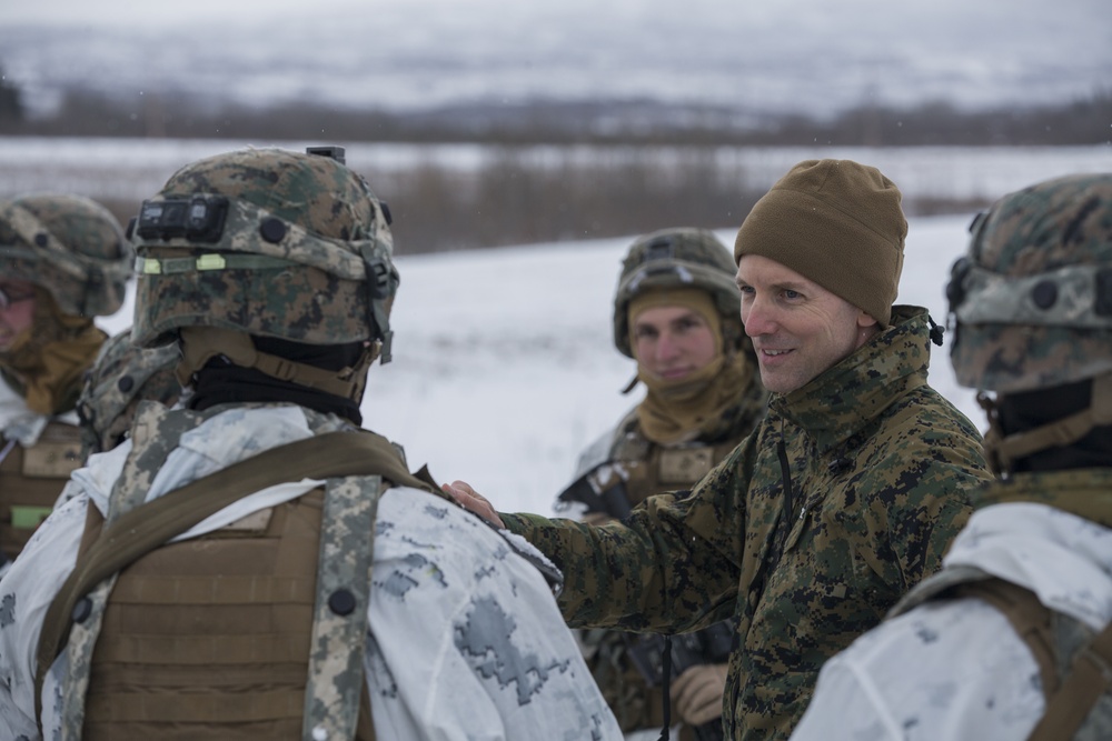 2nd MLG Leadership visits Task Force Arctic Edge Marines