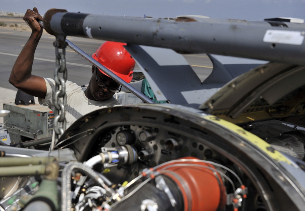 Airmen Perform Engine Swap on C-130J