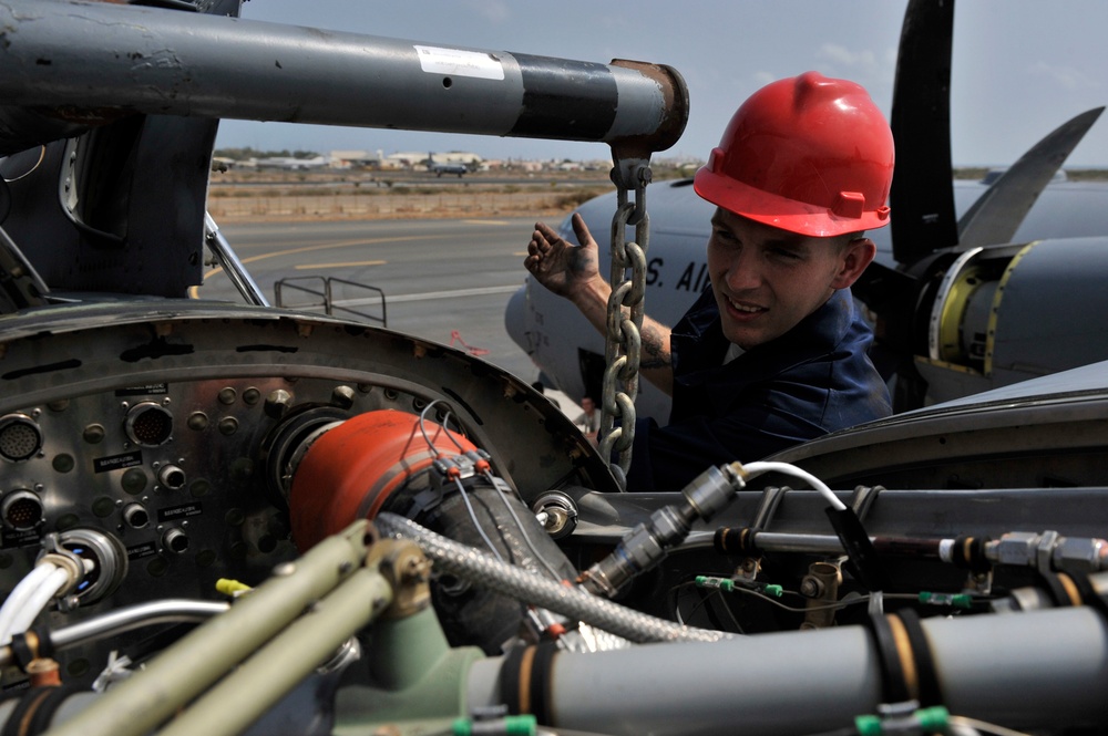 Airmen Perform Engine Swap on C-130J