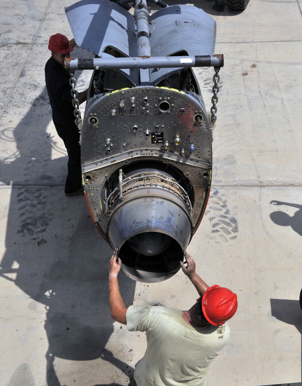 Airmen Perform Engine Swap on C-130J