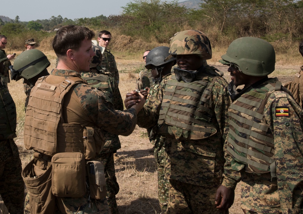 SPMAGTF-CR-AF Marines Train UPDF Soldiers