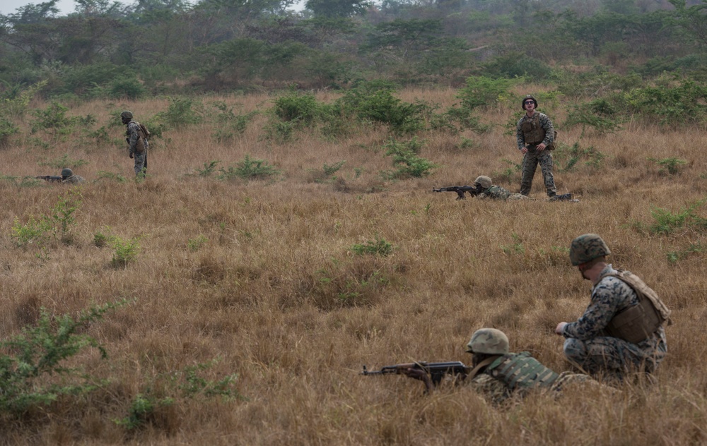 SPMAGTF-CR-AF Marines Train UPDF Soldiers
