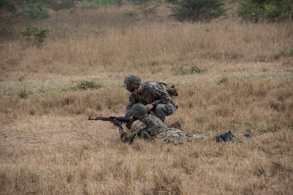 SPMAGTF-CR-AF Marines Train UPDF Soldiers