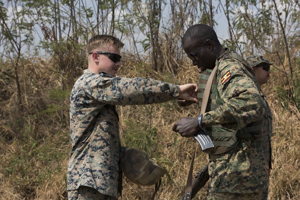 SPMAGTF-CR-AF Marines Train UPDF Soldiers