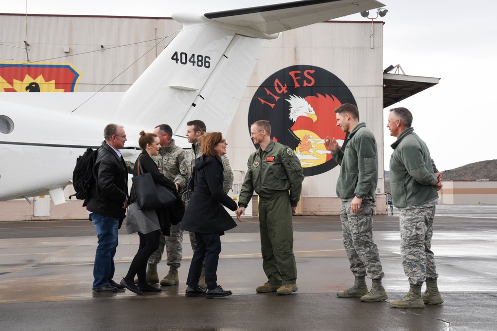 Oregon Governor Kate Brown visits Kingsley Field's 173rd Fighter WIng