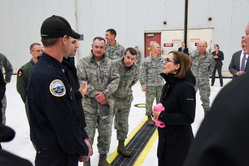 Oregon Governor Kate Brown visits Kingsley Field's 173rd Fighter WIng