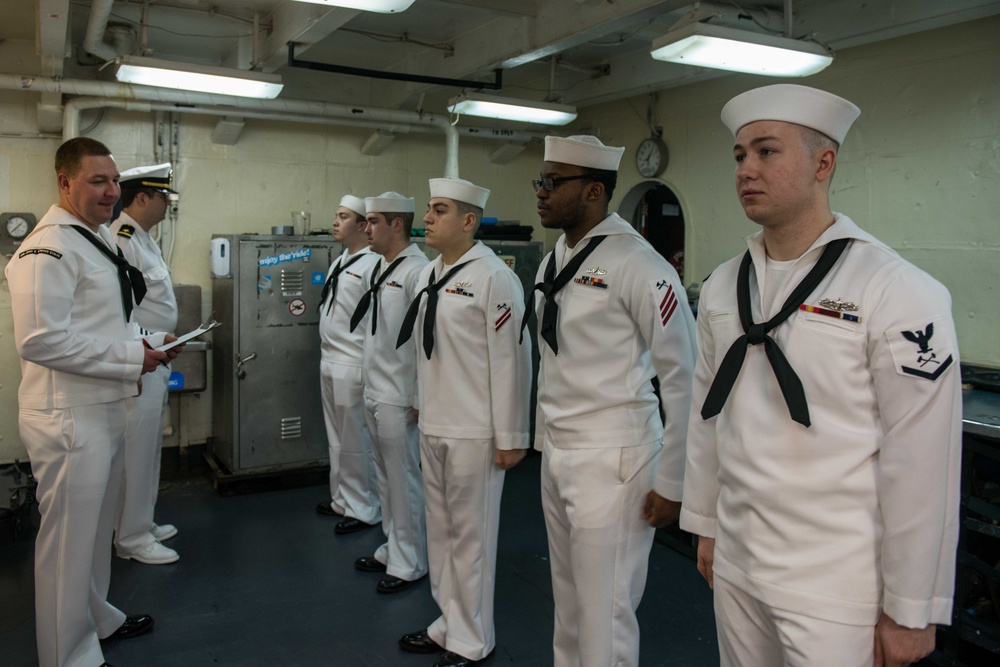 Dress White Inspection Aboard USS John C. Stennis (CVN 74)