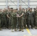 Lt. Gen. Steven R. Rudder presents VMGR-152 with the Chief of Naval Operations (CNO) Safety Award