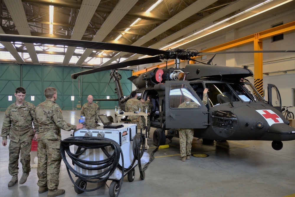 HH-60 MEDEVAC helicopter 40 flight hours maintenance