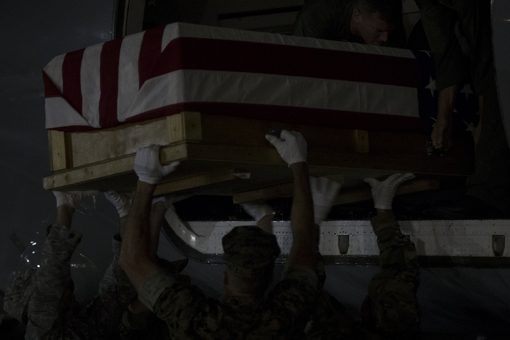 Dignified transfer of repatriated remains from Tarawa