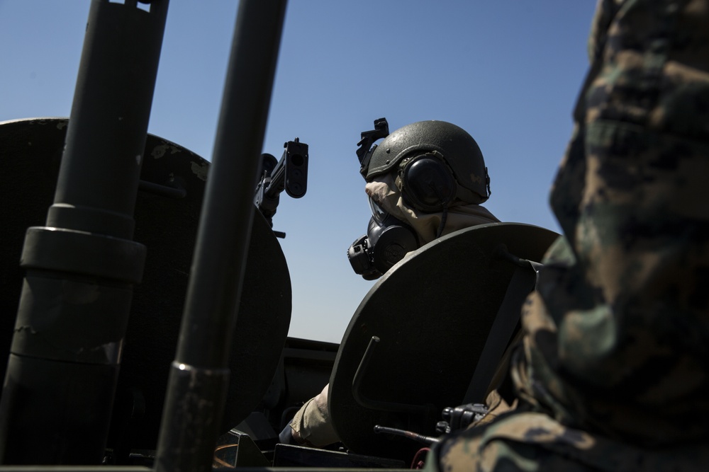 2nd LAR perform gunnery in full MOPP