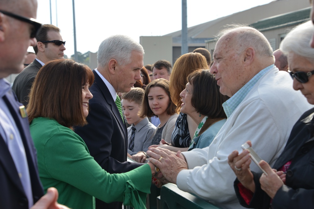 Vice President lands at Savannah Air National Guard Base for St. Patricks Day