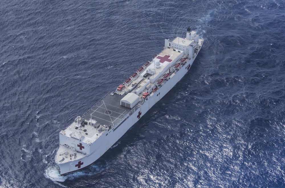 USNS Mercy transits Pacific Ocean En Route for PP18