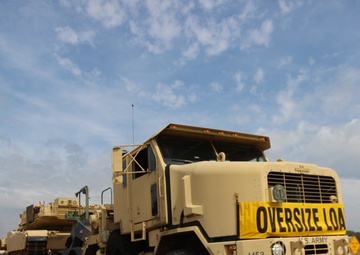 NC Guard Abrams Tanks and Bradley Fighting Vehicles on I-95