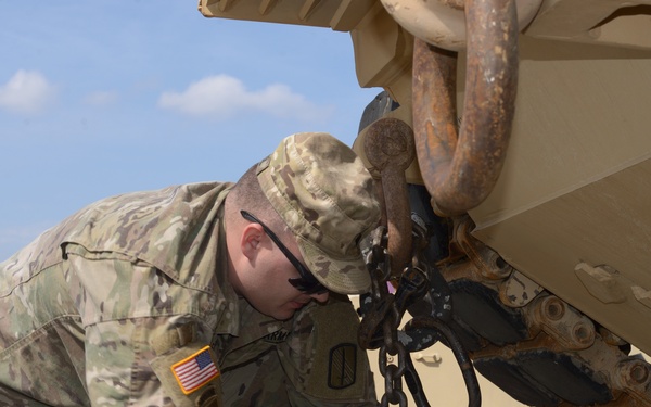NC Guard Abrams Tanks and Bradley Fighting Vehicles on I-95