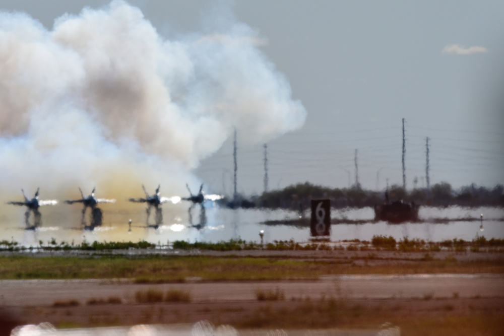 U.S. Navy Blue Angels take off at Luke Days 2018