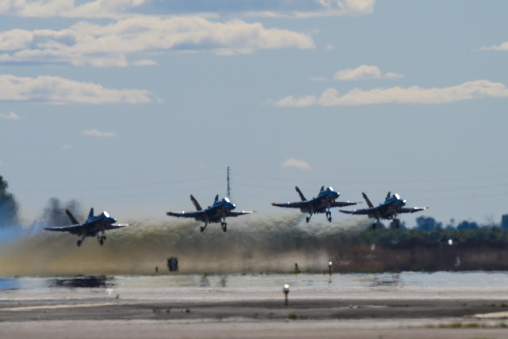 U.S. Navy Blue Angels take off at Luke Days 2018