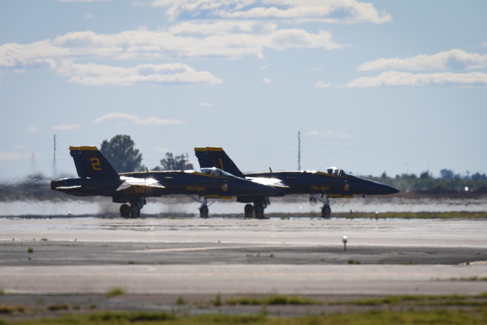 U.S. Navy Blue Angels taxi for take-off at Luke Days 2018