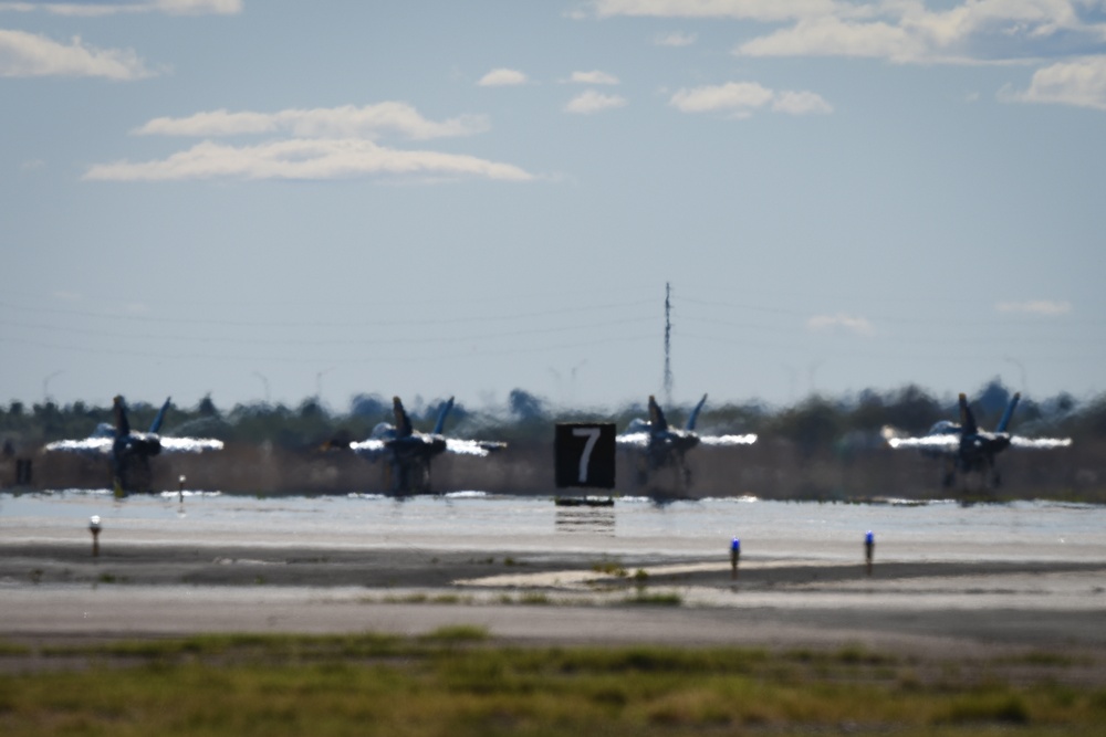 U.S. Navy Blue Angels taxi for take-off at Luke Days 2018